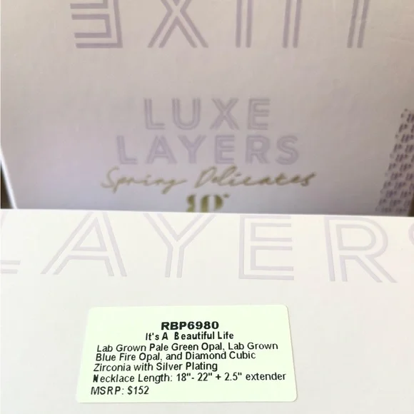 Luxe Layers Silver Necklace with Turquoise Charm - Picture 3 of 4